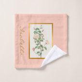Elegant Floral past kleur en tekst aan Bad Handdoek (Wasdoekje)