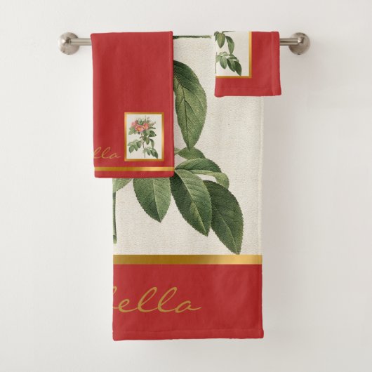 Elegant Floral past kleur en tekst aan Bad Handdoek (Insitu)