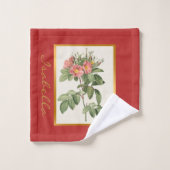 Elegant Floral past kleur en tekst aan Bad Handdoek (Wasdoekje)