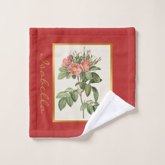 Elegant Floral past kleur en tekst aan Bad Handdoek (Wasdoekje)