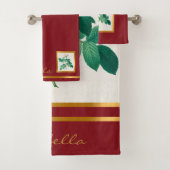 Elegant  Floral past kleur en tekst aan Bad Handdoek (Insitu)