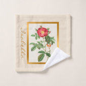 Elegant Floral past kleur en tekst aan Bad Handdoek (Wasdoekje)