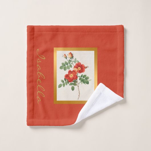 Elegant Floral past kleur en tekst aan Bad Handdoek (Wasdoekje)