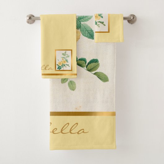 Elegant  Floral past kleur en tekst aan Bad Handdoek (Insitu)