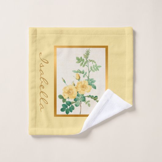 Elegant Floral past kleur en tekst aan Bad Handdoek (Wasdoekje)