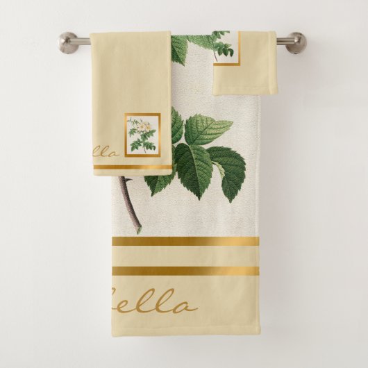 Elegant Floral past kleur en tekst aan Bad Handdoek (Insitu)