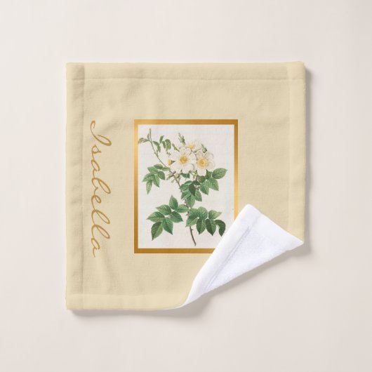 Elegant Floral past kleur en tekst aan Bad Handdoek (Wasdoekje)