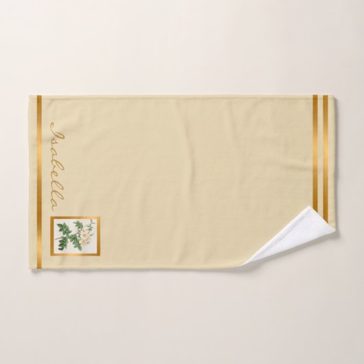 Elegant  Floral past kleur en tekst aan Bad Handdoek (Handdoek)