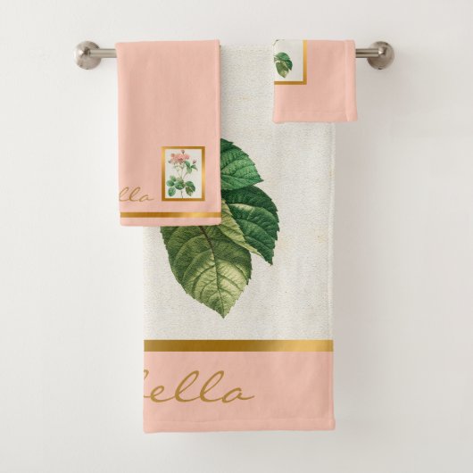 Elegant Floral past kleur en tekst aan Bad Handdoek (Insitu)