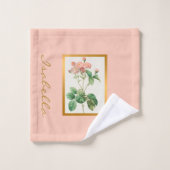 Elegant Floral past kleur en tekst aan Bad Handdoek (Wasdoekje)