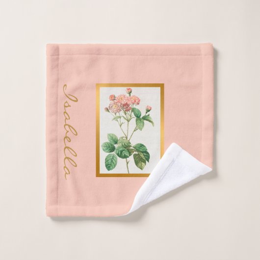Elegant Floral past kleur en tekst aan Bad Handdoek (Wasdoekje)