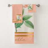 Elegant  Floral past kleur en tekst aan Bad Handdoek (Insitu)