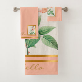 Elegant Floral past kleur en tekst aan Bad Handdoek