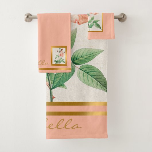 Elegant  Floral past kleur en tekst aan Bad Handdoek (Insitu)