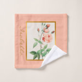 Elegant  Floral past kleur en tekst aan Bad Handdoek (Wasdoekje)