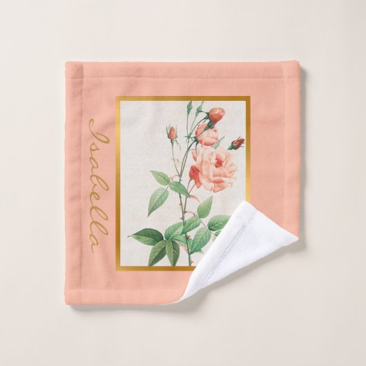 Elegant  Floral past kleur en tekst aan Bad Handdoek (Wasdoekje)