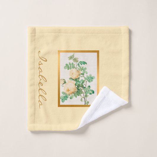 Elegant Floral past kleur en tekst aan Bad Handdoek (Wasdoekje)