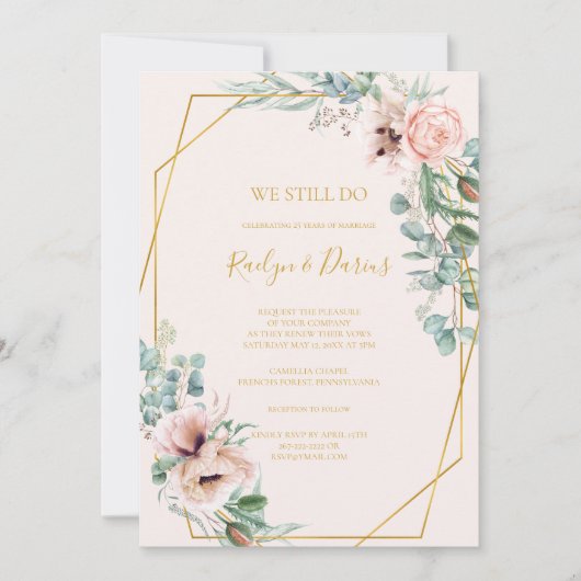 Elegant Floral | Pastel dat we nog steeds niet ver Kaart (Voorkant)