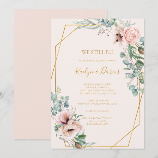Elegant Floral | Pastel dat we nog steeds niet ver Kaart (Voorkant / Achterkant)
