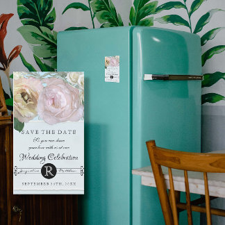 Elegant Floral Pastel Flowers Pink Blue Wedding