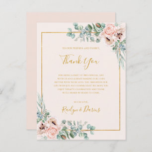 Elegant Floral Pastel Hartelijk dank voor uw ont Briefkaart