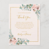 Elegant Floral | Pastel Hartelijk dank voor uw ont Briefkaart (Voorkant)