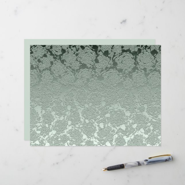 Elegant Floral Pastel Sage Green Pattern (Voorkant / Achterkant in situ)