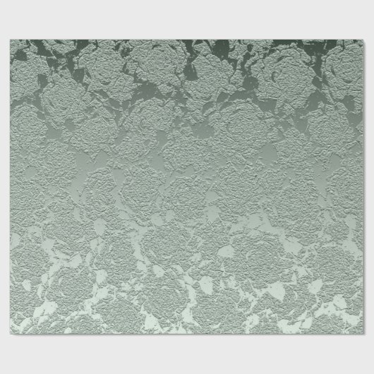 Elegant Floral Pastel Sage Green Pattern Cadeaupapier (Vlak)