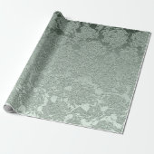 Elegant Floral Pastel Sage Green Pattern Cadeaupapier (Uitgerold)