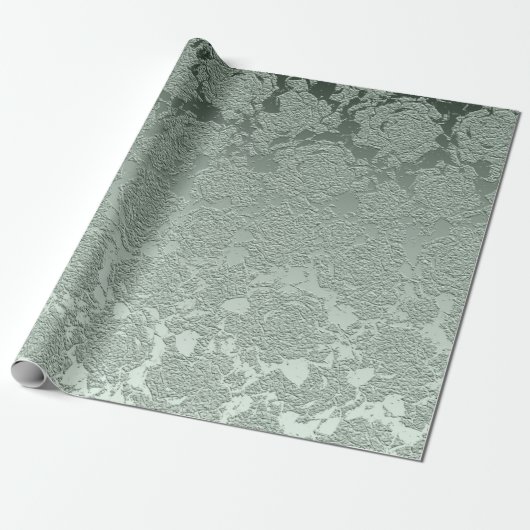 Elegant Floral Pastel Sage Green Pattern Cadeaupapier (Uitgerold)