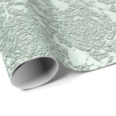 Elegant Floral Pastel Sage Green Pattern Cadeaupapier (Rol Hoek)