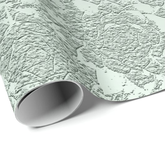 Elegant Floral Pastel Sage Green Pattern Cadeaupapier (Rol Hoek)
