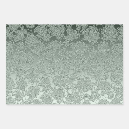 Elegant Floral Pastel Sage Green Pattern Inpakpapier Vel (Voorkant 2)