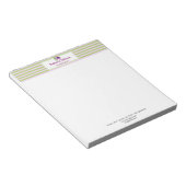 Elegant Floral Pastel Stripes Specialized Notitieblok (Schuin)