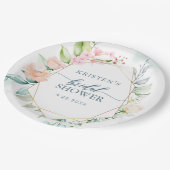 Elegant Floral Pastel Waterverf Geometric Wedding Papieren Bordje (Gekanteld)
