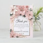 Elegant Floral Pastel Wedding Paper Quilling Lijst Bedankkaart (Staand voorkant)