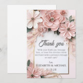Elegant Floral Pastel Wedding Paper Quilling Lijst Bedankkaart (Voorkant / Achterkant)