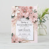 Elegant Floral Pastel Wedding Paper Quilling Lijst Kaart (Staand voorkant)