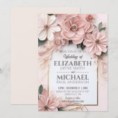 Elegant Floral Pastel Wedding Paper Quilling Lijst Kaart (Voorkant / Achterkant)