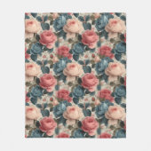 Elegant Floral Patroon met Rozen Fleece Deken (Voorkant)