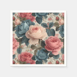 Elegant Floral Patroon met Rozen Servet