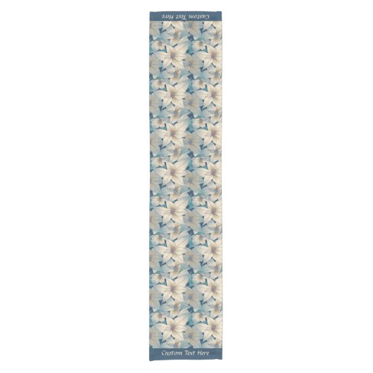Elegant Floral Pattern Beauful Romantic Flowers Korte Tafelloper (Voorkant)