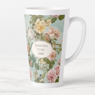 Elegant Floral Pattern Blush Roos Aqua Grandma Latte Mok