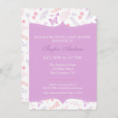 Elegant Floral Pattern Butterfly Baby shower Kaart (Voorkant / Achterkant)