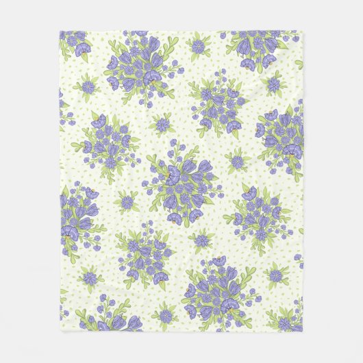 Elegant Floral Pattern Fleece Deken (Voorkant)