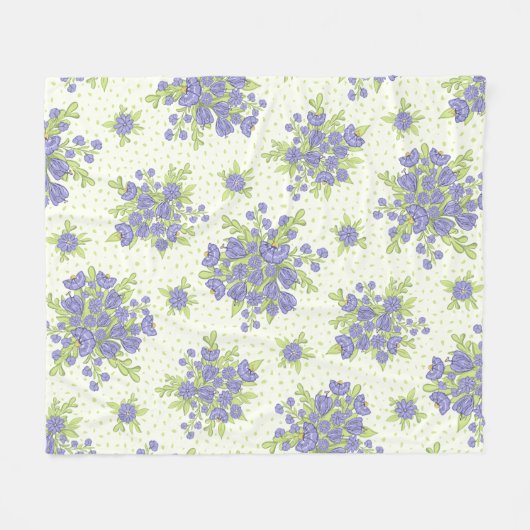 Elegant Floral Pattern Fleece Deken (Voorkant (Horizontaal))