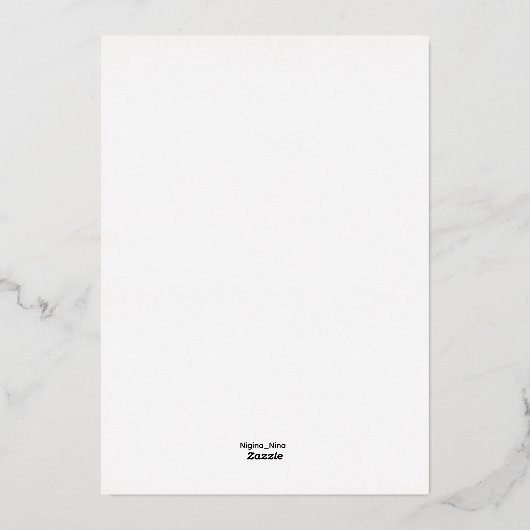 Elegant floral pattern folie uitnodiging (Achterkant)