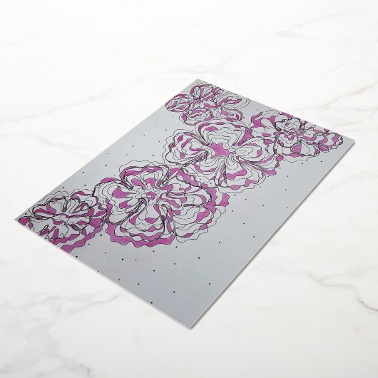 Elegant floral pattern folie uitnodiging (Gedraaid)