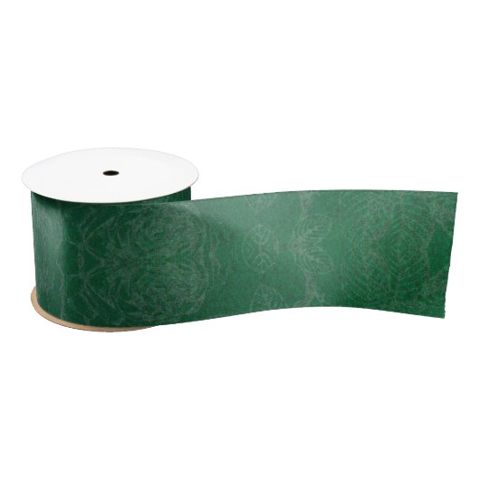 Elegant Floral Pattern green Satijnen Lint (Spoel)