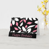 Elegant Floral Pattern Happy Birthday Kaart (Gele Bloem)